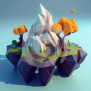 Single Island 3D Renderer Fantasy Game