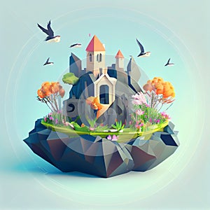 Single Island 3D Renderer Fantasy Game