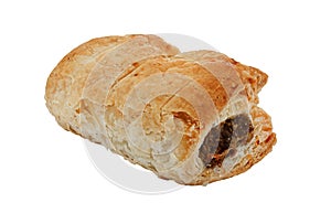 Single isolated sausage roll