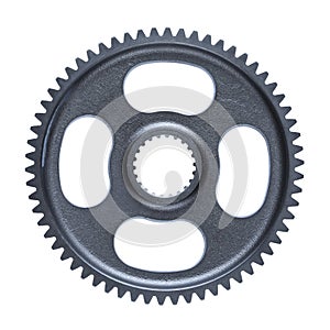 A single isolated steel cog wheel