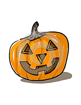 Single Jack O Lantern cartoon