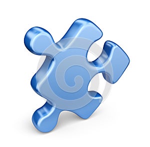 Single jigsaw puzzle piece. 3D Icon isolated