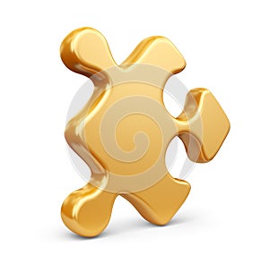 Single jigsaw puzzle piece. 3D Icon isolated