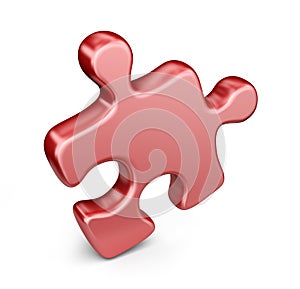 Single jigsaw puzzle piece. 3D Icon isolated