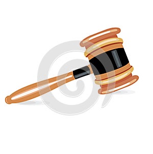 Single judge gavel flat design