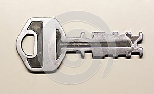 Single key isolated on white background.