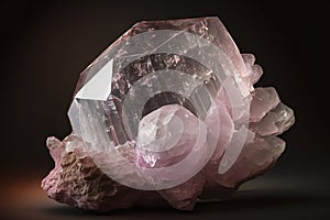 a single large, rose quartz crystal