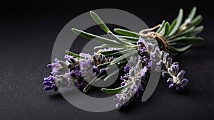 single lavenderherb in a black ai generated