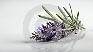 single lavenderherb in a white ai generated
