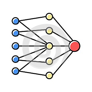 single layer neural network color icon vector illustration