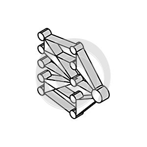 single layer neural network isometric icon vector illustration