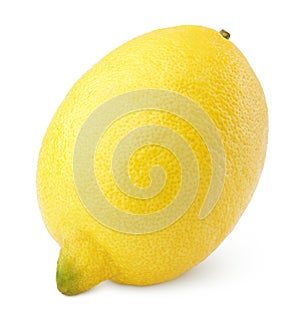 Single lemon on white