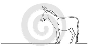 single line drawing of a donkey