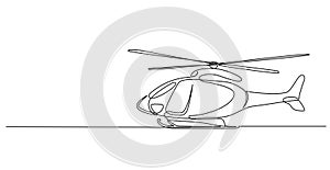 single line drawing of helicopter