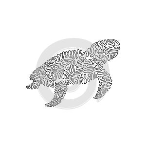 Single line editable vector illustration of incredible unique turtles