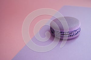 Single macaroon on colorful background.