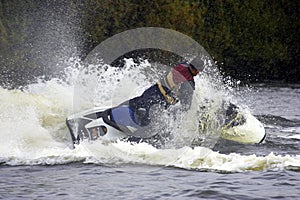 Single male jetskier