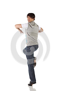 Single male tap dancer