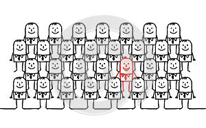 Single man in a crowd