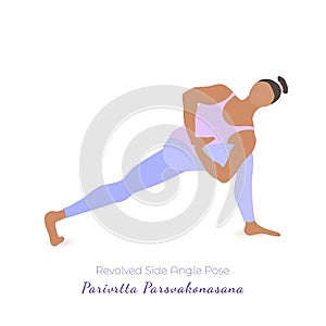 Single Man Performing Revolved Side Angle Pose