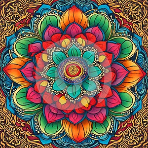 Single Mandala - Rainbow Colors