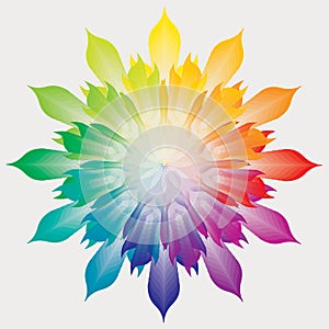 Single Mandala - Rainbow Colors - Multicolored Circle