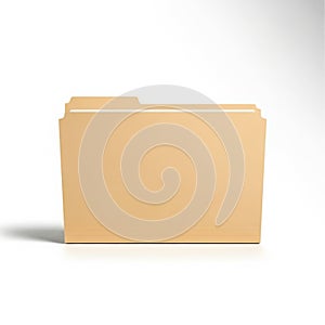 Manila file folder isolated on white background