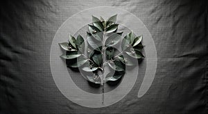 A single maple leaf with a dark, textured background and dramatic lighting