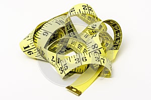 Single measuring tape isolated on a white background