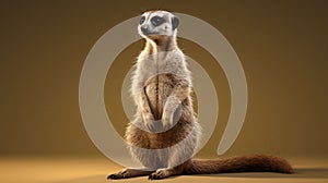 Single Meerkat Sitting. Meerkat (Surikate). generative ai