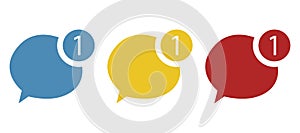 Single message icon, cloud, message concept, vector illustration