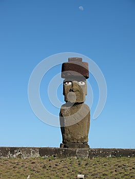 Single moai on Easter Island