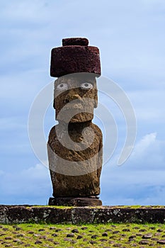 Single Moai statue, Easter Island, Chile