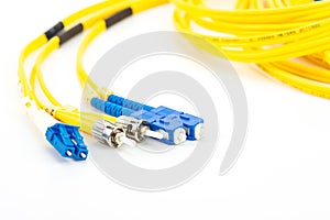 Single mode fiber optic cables patch cord with LC, SC and ST connector type