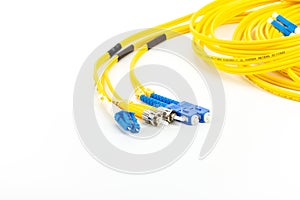 Single mode fiber optic cables patch cord with LC, SC and ST connector type photo