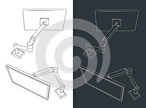 Single monitor arm mount blueprints