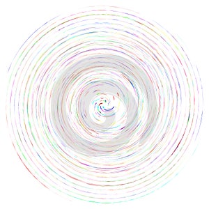 Single mottled, multi-color and colorful spiral, swirl, twirl element. Twisted cyclic, circular and radial, radiating whorl,
