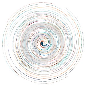 El único manchado a vistoso espiral vórtice girar elemento. retorcido cíclico a radialmente radiante espiral 