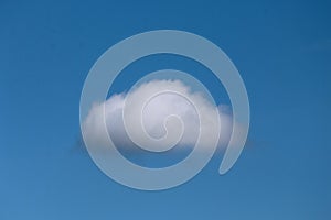 Single nature white cloud on blue sky background in daytime, photo of nature cloud for freedom and nature concept