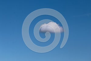 Single nature white cloud on blue sky background in daytime, photo of nature cloud for freedom and nature concept