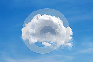 Single nature white cloud on blue sky background