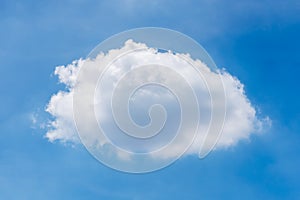 Single nature white cloud on blue sky background in daytime