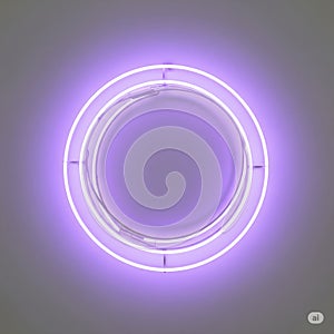 A single neon color glowing glass frame isolated on clean and solid white background