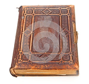 Single old leather bound book