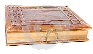 Single old leather bound book