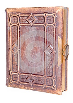 Single old leather bound book