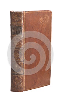 Single old leather bound book