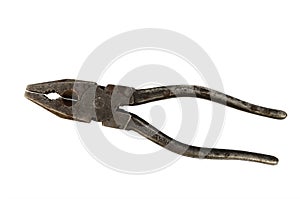 Single old pliers isolated