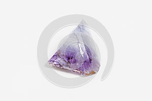 Single Ore fluorite or fluorspar on white background.