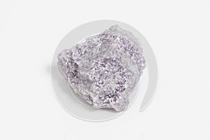 Single Ore lepidolite on white background.